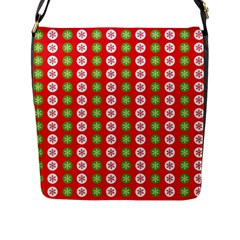 Festive Pattern Christmas Holiday Flap Closure Messenger Bag (l)