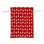 White Christmas Tree Red Lightweight Drawstring Pouch (L) Back