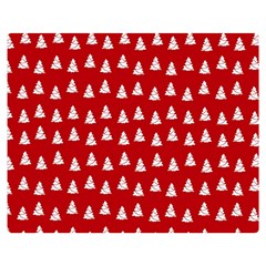 White Christmas Tree Red Flano Blanket (medium)