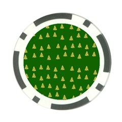 Green Christmas Trees Green Poker Chip Card Guard