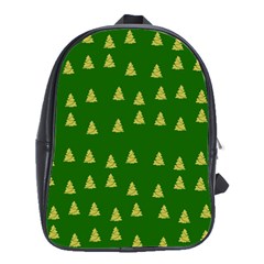 Green Christmas Trees Green School Bag (large) by TetiBright