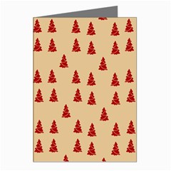 Red Christmas Tree Brown Greeting Cards (pkg Of 8) by TetiBright