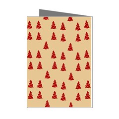 Red Christmas Tree Brown Mini Greeting Cards (pkg Of 8) by TetiBright