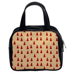 Red Christmas Tree Brown Classic Handbag (two Sides)