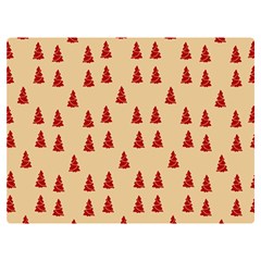 Red Christmas Tree Brown Double Sided Flano Blanket (extra Small)