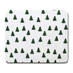 Green Christmas Trees White Large Mousepad by TetiBright