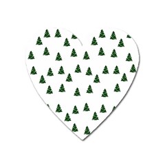 Green Christmas Trees White Heart Magnet by TetiBright