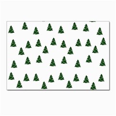 Green Christmas Trees White Postcard 4 x 6  (pkg Of 10) by TetiBright