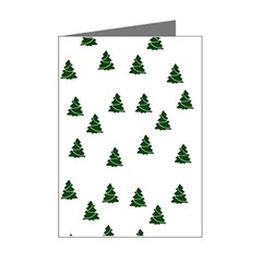 Green Christmas Trees White Mini Greeting Card by TetiBright