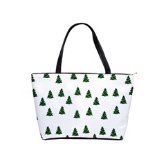 Green Christmas Trees White Classic Shoulder Handbag by TetiBright