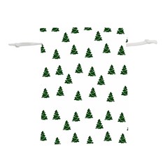 Green Christmas Trees White Lightweight Drawstring Pouch (s) by TetiBright