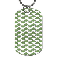 Funny Frog Cartoon Drawing Motif Pattern Dog Tag (two Sides) by dflcprintsclothing