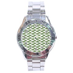 Funny Frog Cartoon Drawing Motif Pattern Stainless Steel Analogue Watch by dflcprintsclothing