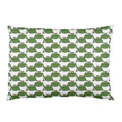 Funny Frog Cartoon Drawing Motif Pattern Pillow Case (two Sides) by dflcprintsclothing