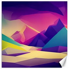 Abstract Geometric Landscape Art 3d Render Canvas 20  X 20  by Pakemis