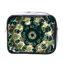 Fractal Glowing Kaleidoscope Wallpaper Art Design Mini Toiletries Bag (one Side) by Pakemis