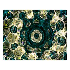 Fractal Glowing Kaleidoscope Wallpaper Art Design Double Sided Flano Blanket (large) by Pakemis