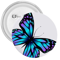 Blue And Pink Butterfly Illustration, Monarch Butterfly Cartoon Blue, Cartoon Blue Butterfly Free Pn 3  Buttons by asedoi