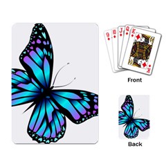 Blue And Pink Butterfly Illustration, Monarch Butterfly Cartoon Blue, Cartoon Blue Butterfly Free Pn Playing Cards Single Design (rectangle) by asedoi