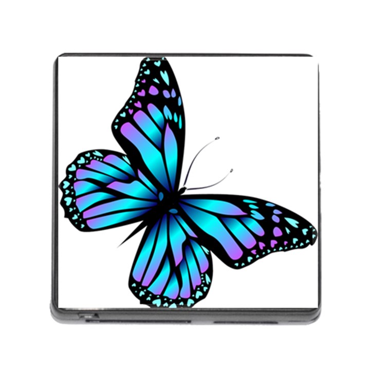 Blue And Pink Butterfly Illustration, Monarch Butterfly Cartoon Blue, Cartoon Blue Butterfly Free Pn Memory Card Reader (Square 5 Slot)
