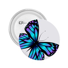 Blue And Pink Butterfly Illustration, Monarch Butterfly Cartoon Blue, Cartoon Blue Butterfly Free Pn 2 25  Buttons by asedoi