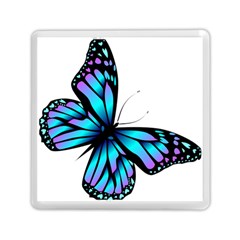 Blue And Pink Butterfly Illustration, Monarch Butterfly Cartoon Blue, Cartoon Blue Butterfly Free Pn Memory Card Reader (square) by asedoi