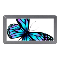 Blue And Pink Butterfly Illustration, Monarch Butterfly Cartoon Blue, Cartoon Blue Butterfly Free Pn Memory Card Reader (mini) by asedoi
