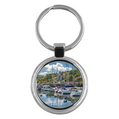 Piriapolis City Port, Maldonado, Uruguay Key Chain (round) by dflcprintsclothing