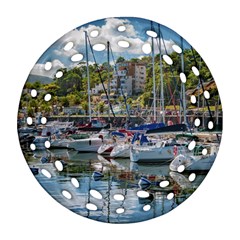 Piriapolis City Port, Maldonado, Uruguay Round Filigree Ornament (two Sides) by dflcprintsclothing