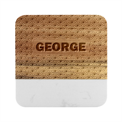 Personalized Name - Marble Wood Coaster (Square)