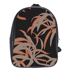 Leaf Leaves Pattern Print School Bag (xl)