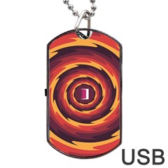 Illustration Door Abstract Concentric Pattern Dog Tag Usb Flash (one Side)