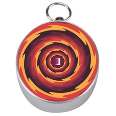 Illustration Door Abstract Concentric Pattern Silver Compasses