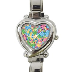 Flower Spring Background Blossom Heart Italian Charm Watch