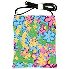 Flower Spring Background Blossom Shoulder Sling Bag by Ravend