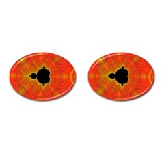 Fractal Mandelbrot Set Pattern Art Cufflinks (oval) by Ravend