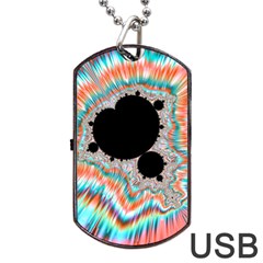 Fractal Abstract Background Dog Tag Usb Flash (two Sides)