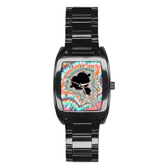 Fractal Abstract Background Stainless Steel Barrel Watch