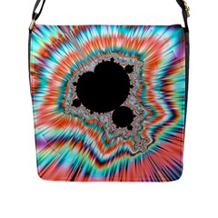 Fractal Abstract Background Flap Closure Messenger Bag (l)