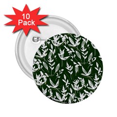 Leaves Pattern Wallpaper Watercolor 2 25  Buttons (10 Pack) 