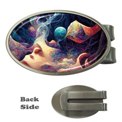 Quantum Physics Dreaming Lucid Money Clips (oval)  by Ravend