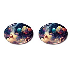 Quantum Physics Dreaming Lucid Cufflinks (oval) by Ravend