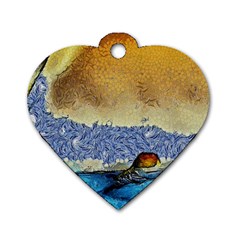 Abstract Painting Art Texture Dog Tag Heart (two Sides)