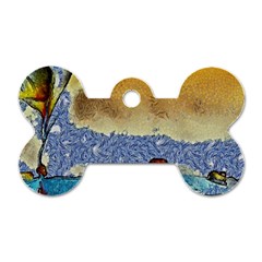 Abstract Painting Art Texture Dog Tag Bone (two Sides)