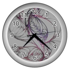 Abstract Background Watercolor Wall Clock (silver)