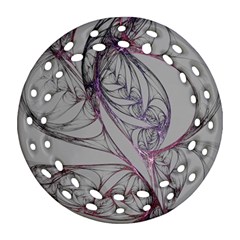 Abstract Background Watercolor Round Filigree Ornament (two Sides)