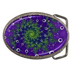 Fractal Spiral Abstract Background Belt Buckles