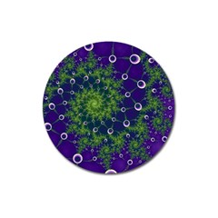 Fractal Spiral Abstract Background Magnet 3  (round)