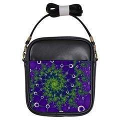 Fractal Spiral Abstract Background Girls Sling Bag