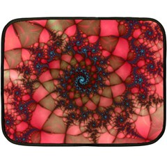 Fractals Abstract Art Red Spiral Double Sided Fleece Blanket (mini) by Ravend